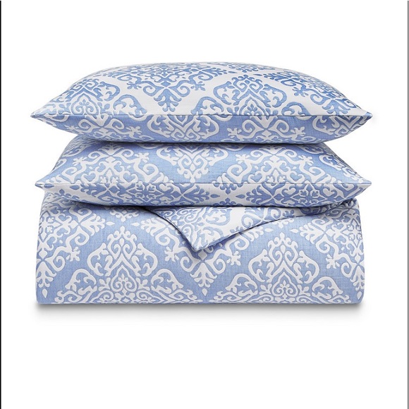 Charter Club Medallion 3 Pc. Comforter Set, Full/ Queen, color:light blue/white - Picture 2 of 7